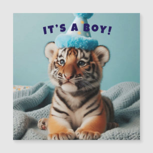 Carte Magnétique Bébé mignon Révéler Garçon Bébé Tiger