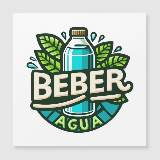 Carte Magnétique Beber agua (Devant)