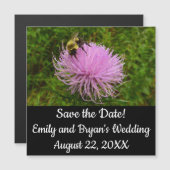 Carte Magnétique Bee on Thistle Flower Nature (Devant / Derrière)