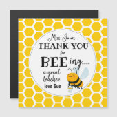 Carte Magnétique Bee Teacher Gift – Thank You for Bee-ing a Great  (Devant / Derrière)