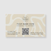 Carte Magnétique Beige Cream Simple Pattern Magnetic Business Card (Devant)