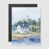 Carte Magnétique Belle Aquarelle du Maine New Jersey (Devant / Derrière)
