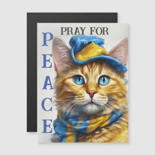 Carte Magnétique Belle chatte jaune aux yeux bleus - ukraine