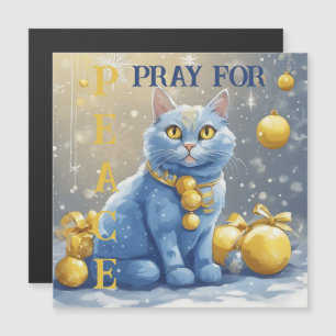 Carte Magnétique Belle chatte jaune aux yeux bleus - ukraine