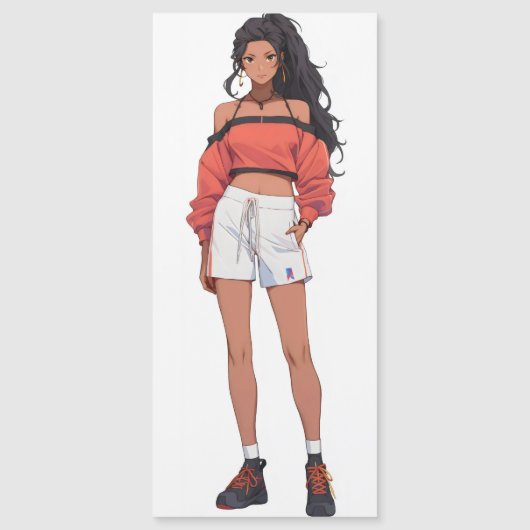 Carte Magnétique Belle fille Sport Anime (Devant)