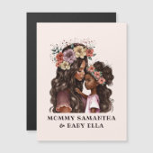 Carte Magnétique Belle mère et fille noire (2) (Devant / Derrière)