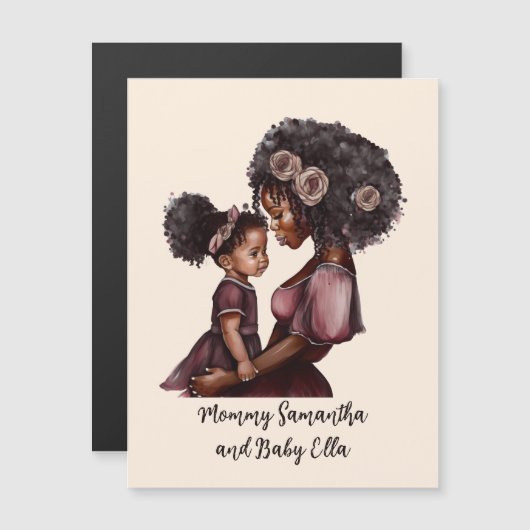 Carte Magnétique Belle mère et fille noire (28) (Devant / Derrière)
