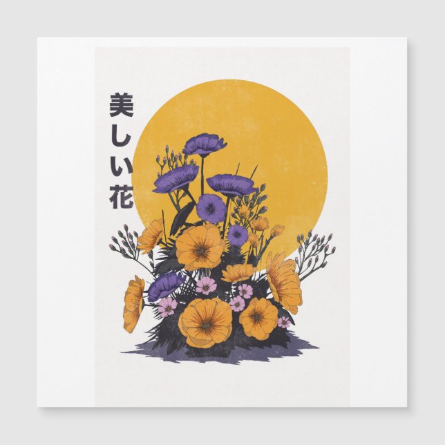 Carte Magnétique belles Fleurs (Devant)