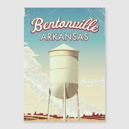 Carte Magnétique Bentonville, Arkansas affiche de voyage. (Devant)