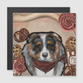 CARTE MAGNÉTIQUE BERGER AUSTRALIEN (Devant / Derrière)