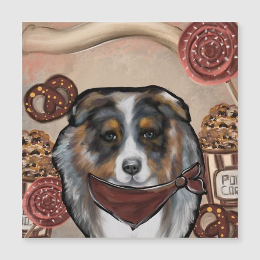 CARTE MAGNÉTIQUE BERGER AUSTRALIEN (Devant)