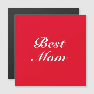 Carte Magnétique Best Mom rouge classique script élégant élégant ai