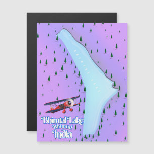 Carte Magnétique Bhimtal Lake Bhimtal Inde affiche de voyage.