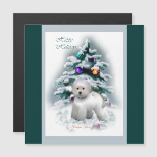 Carte Magnétique Bichon Frise Christmas