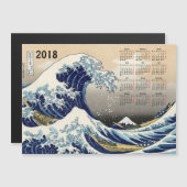 Carte Magnétique Big Wave au large de Kanagawa 2018 calendrier cart (Devant / Derrière)