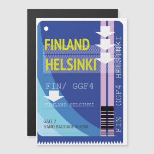 Carte Magnétique Billet de voyage en Finlande Helsinki