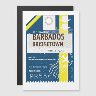 Carte Magnétique Billet de voyage pour Bridgetown Barbade