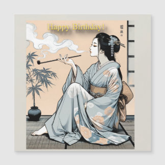 Carte Magnétique Birthday Card 01 - Elegant Japanese Oiran Theme