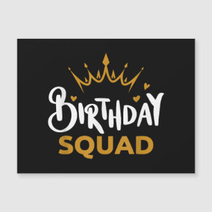 Carte Magnétique Birthday Squad Party Matching Family Group Funny B