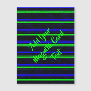 Carte magnétique Black Blue Green Stripes