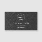 Carte Magnétique Black Leather Pattern Magnetic Business Card (Devant)