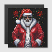 Carte Magnétique Black Man Melanin Noël Noël Noël Noël Claus vilain (Devant / Derrière)