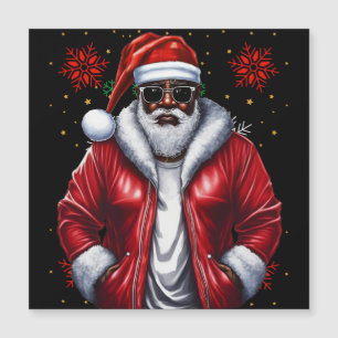 Carte Magnétique Black Man Melanin Noël Noël Noël Noël Claus vilain