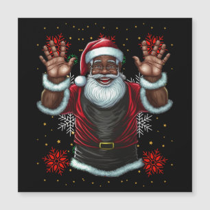 Carte Magnétique Black Man Melanin Noël Noël Noël Noël Claus vilain