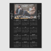 Carte Magnétique Black Year 2025 Photo Calendar with Foliage  (Devant)