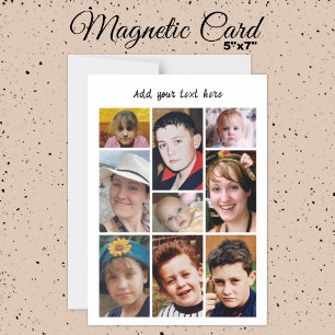 Carte magnétique blanche avec collage de 9 photos