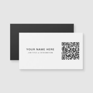 Carte magnétique blanche classique avec QR personn
