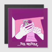 Carte magnétique blanche Magenta Mains mobiles (Devant / Derrière)