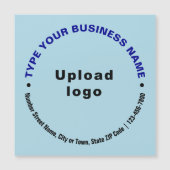 Carte magnétique bleu clair Circulaire, Textes d'a (Devant)