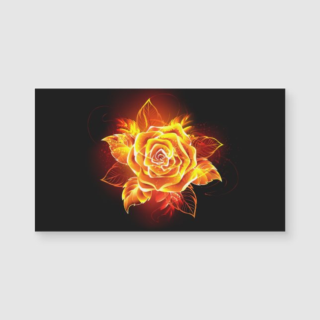 Carte Magnétique Blooming Fire Rose (Devant)