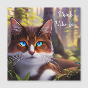 Carte Magnétique Blue Eyed Cat in the Woods *personnalisez*