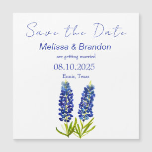 Carte Magnétique Bluebonnets Blue Floral Texas Rustic Mariage