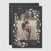 Carte Magnétique Boho Fleur sauvage Arch Photo Noël (Devant / Derrière)