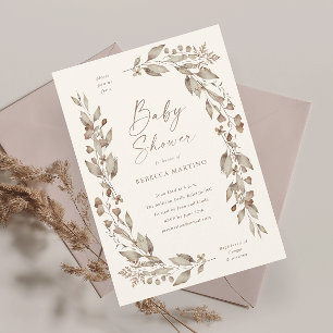 Carte Magnétique Boho Fleur sauvage élégant Baby shower floral aima