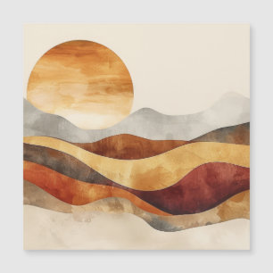Carte Magnétique Boho Nature Minimaliste - Tons Terre Chauds