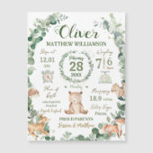 Carte Magnétique Bois Animaux Végétation Bébé Naissance Imprimer St (Devant)