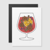 Carte Magnétique Boisson de cocktail épicé de vin rouge chaud (Devant / Derrière)