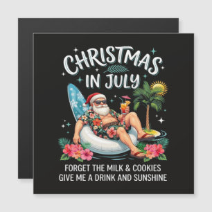 Carte Magnétique Boisson de vacances de Noël en juillet de Santa