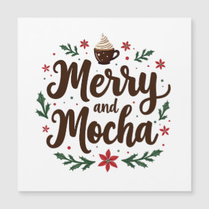 Carte Magnétique Boisson joyeuse et mocha Café de Noël Xmas