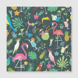 Carte Magnétique Boissons D'Oiseaux Tropicaux : Vibrant Sans Fil.