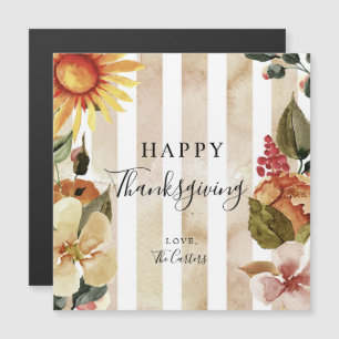 Carte Magnétique Bon thanksgiving Aquarelle Fleurs de chute Chic