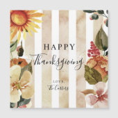 Carte Magnétique Bon thanksgiving Aquarelle Fleurs de chute Chic (Devant)