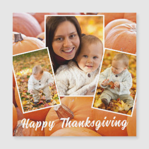 Carte Magnétique Bon thanksgiving Citrouille orange tendance magnét