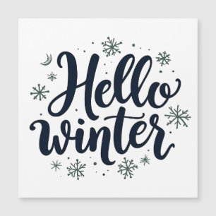 Carte Magnétique Bonjour Noël d'hiver Flocon de neige Saison hivern