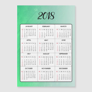 Carte Magnétique Bonne année 2018 Calendrier magnétique vert