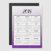 Carte Magnétique Bonne année 2018 Calendrier magnétique violet (Devant / Derrière)